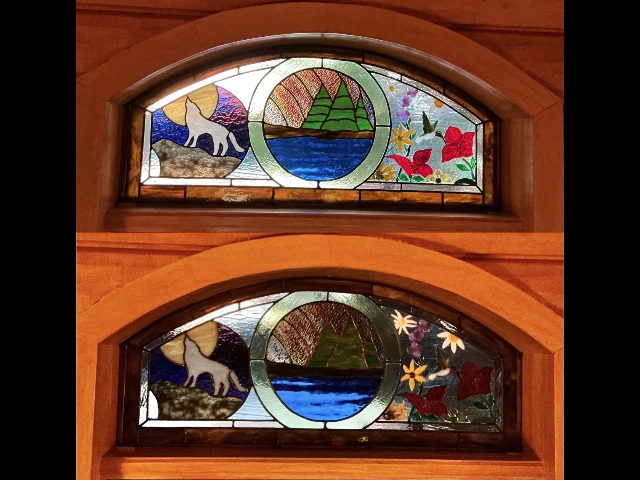 Window at dawn and dusk